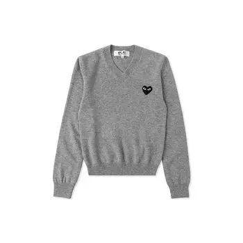 Comme des Garons PLAY Вязаный свитер Серый Женский Топ AZ-N017-051-2 S