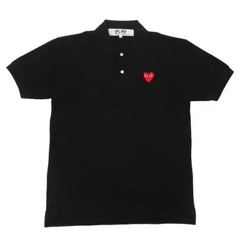 COMME des MENS RED HEART POLO SHIRT Polo shirt BLACKxRED [PLAY GARCONS] [M size]