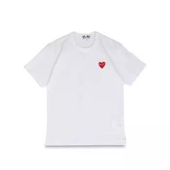 COMME des Short Sleeve Red Heart Logo PLAY COMME des GARCONS RED HEART PLAY T108 White XL [PLAY GARCONS] Футболка ФУТБОЛКА Мужская [Товар]
