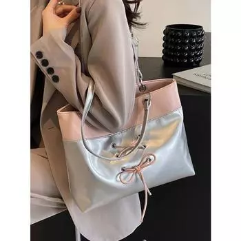 Сумка-тоут Commute большой емкости для женщин, высококачественная универсальная контрастная цветная сумка через плечо для отдыха и путешествий 30-50cm