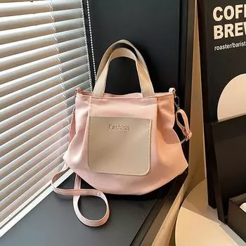 Commuter bag women s 2024 new large-capacity handheld schoolbag beautiful personality leisure student shoulder messenger women s bag чёрный