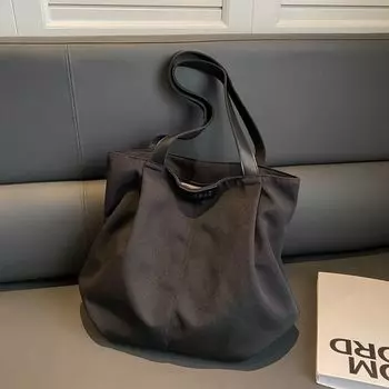 Commuter Bag Women s Large Capacity Bag Spring/Summer 2024 New Arrival Fashion Shoulder Bag Canvas Tote Bag Student Class Bag Black