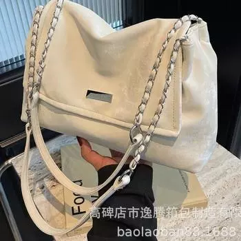 Commuter Bag Women s Large Capacity Fall 2024 New Fashion Niche Chain Shoulder Bag Crossbody Tote Bag чёрный