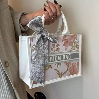 Commuter Large Capacity Letter Handbag New Casual and Fashionable Versatile Scarf Bow Hand-carrying Tote Bag