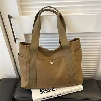 Commuter литературный тренд большая вместительная холщовая сумка женская ins Mori универсальная сумка через плечо студенческая классная сумка белый