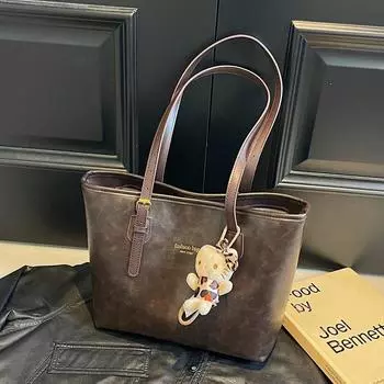 Вместительная женская сумка-тоут в стиле ретро для поездок на работу, новая универсальная наплечная сумка Maillard на подмышку для осени и зимы