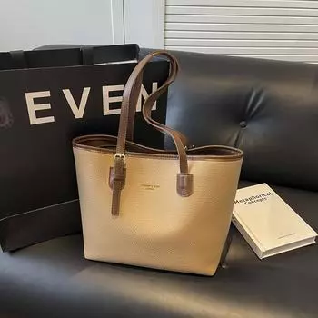 Commuter to work large-capacity bag women s 2024 new high-end versatile shoulder bag popular texture tote bag чёрный