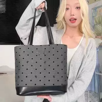 Commuter Tote Bag Polka Dot Bow Backpack Niche One-shoulder Handbag
