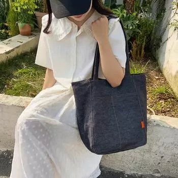 Commuting Large Capacity Shoulder Bag Women s Shopping Bag Denim Tote Bag