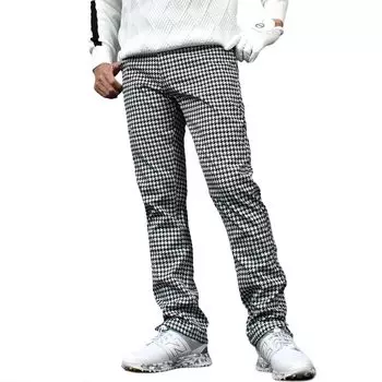 COMON GOLF Golf Fleece Cold Large Golf Elastic All Over Houndstooth Мужская одежда, брюки, эластичные, подкладка, защита, ветрозащитный, размер, брюки, брюки,