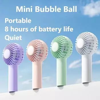 Compact and Convenient Handheld Fan with Ball-Shaped Design for Easy Carrying Mini Fan Rechargeable Battery for On-the-go Use зелёный