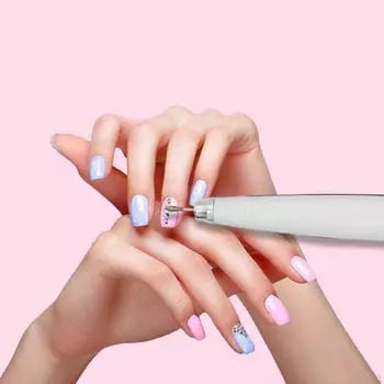 Компактный электрический набор для полировки и полировки ногтей для маникюра белый