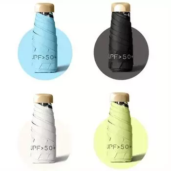 Компактный и модный мини-зонт от солнца, обеспечивает защиту от ультрафиолета - прочная конструкция с шестью костями, изготовленная из высококачественных материалов.