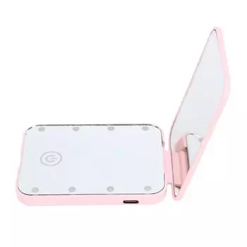 Compact LED Travel Makeup Mirror 2 Sided Magnification Rechargable Portable Handheld Small Lighted