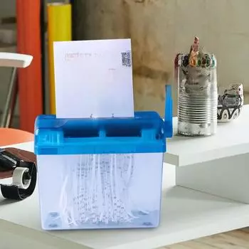 Compact Manual Hand-Cranked Desktop Document Shredder - A4/A6