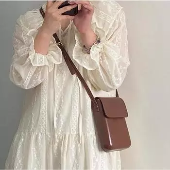 Compact Mobile Phone Bag, Crossbody Bag, Single-shoulder Bag, Fashionable and Stylish, High-end Texture, Simple and Casual 12*18*3.5cm белый