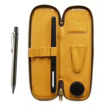 compact pencil black and mechanical pencil Zipper-type case, pen-shaped eraser, all-metal T23-SMC46B-9984SP