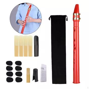 Компактный духовой инструмент саксофон с мундштуком и футляром для переноски для всех уровней мастерства кофейный