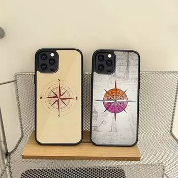 Compass Phone Case For Iphone 14 13 12 11 Pro Max Mini 7 6 6s 8 Plus X Xr Xs Se 2020 Fundas Shell PC TPU Cover iphone 12 pro