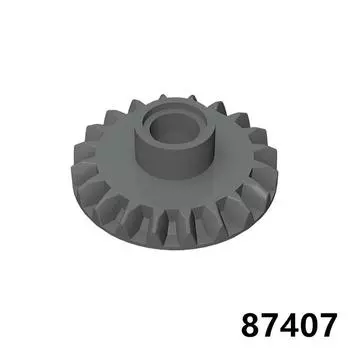 Совместимый строительный блок 87407 Строительный блок с мелкими деталями Технология Запасные части 4558690 Темно-серый Зубчатое колесо с 20 зубьями 1 piece