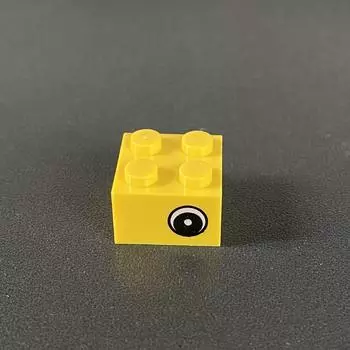 Compatible With 4 Holes Printed Eye Small Particles Diy Duckling Yellow Duck Early Childhood Education Building Block Accessories Building Bag