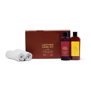 Complete Leather Care Kit Including Leather Conditioner (8 oz), Leather Cleaner (8 oz) and Two Applicator Cloths for use on Leather Apparel, Furniture