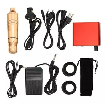 Complete Tattoo Kit Rotary Pen Tattoo Machine Tattoo Power Supply Foot Pedal Tattoo Machine Tools US Plug