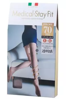 Компрессионные эластичные тонкие и красивые медицинские колготки 70 Nude Made in Bare Skin Beautiful Just Wear It, чулки, ноги, Fit, Denier, ML, бежевый, Италия,