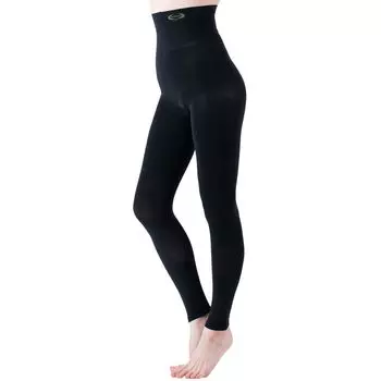 Compression Leggings RIZAP Rizap All Seasons High Waist Burn more calories by walking in them Ten Minute Length Black Waist for All [Gunze] Women s