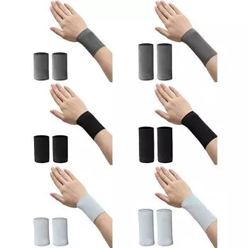 Compression Wrist Sleeve Ice Silk Soft Wrist Cuff Sweat-Absorbent for Men Women Gray 8CM