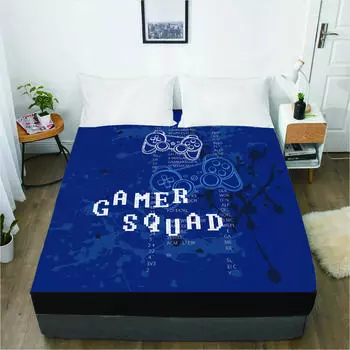 Простыня с рисунком контроллера компьютерной игры, 3D-печатный чехол для матраса, простыня с эластичной резинкой, постельное белье, один предмет 120x200 3pcs