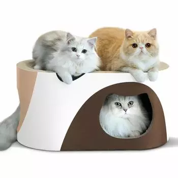 ComSaf Cat Scratcher Large Scratcher Cardboard Tunnel Shaped Nail Sharpener Bed High Density Durable 58x31x30cm Gift белый