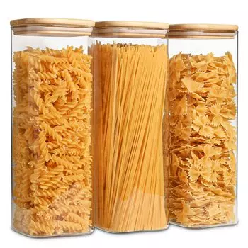ComSaf Pasta Case 2100 мл квадратный контейнер для хранения пасты стеклянная канистра герметичный контейнер для пасты банка для хранения запечатанная банка контейнер для хранения продуктов с