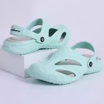 Comwarm Fashion Clogs Slippers Women Hollow Beach Slippers Female New Summer Unisex Garden Sandals Arch support Home Bath Slides 36-37 серый