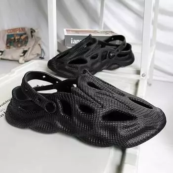 Comwarm Классические пляжные мужские тапочки Сандалии EVA Повседневные тапочки на плоской подошве для сада Уличные мягкие сланцы Cloud Slides Домашний комфорт Дышащая обувь 36 хаки