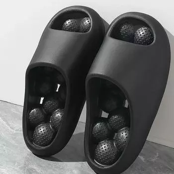 Comwarm New Soft Massage Slippers Women Men Summer Sandals Indoor Thick Bottom House Shoes Cut-out Quick Drying Bathroom Slides 35-36 серый