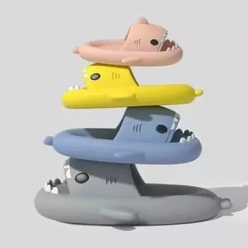 Comwarm Новые милые тапочки Shark для женщин и мужчин, модные плоские сандалии Shark, пляжная обувь на платформе для отдыха на открытом воздухе, нескользящие тапочки для ванной 36-37(22.5-23cm)