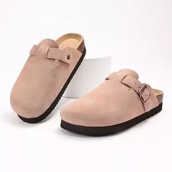 Comwarm толстые плоские сабо мужские классические пробковые тапочки модные кожаные мюли мужская пляжная обувь поддержка свода стопы обувь на плоской подошве для отдыха на природе 36