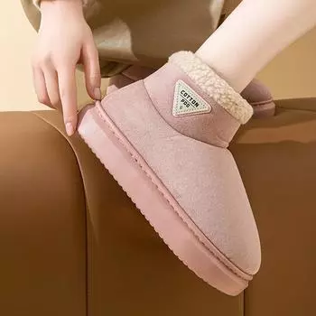 Comwarm Зимние теплые плюшевые зимние сапоги для женщин Мягкие удобные нескользящие сапоги Женские хлопковые сапоги для отдыха на открытом воздухе Пушистые домашние туфли 36-37