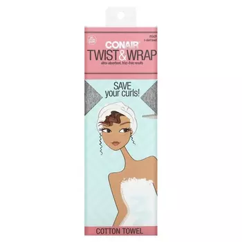 Conair, хлопковое полотенце Twist and Wrap, 1 полотенце