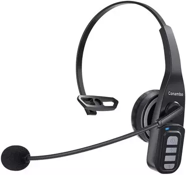 Conambo JBT900 Bluetooth с одним микрофоном для левого и правого уха, до 22 часов непрерывного шума, беспроводная гарнитура с отключением звука, возможность подключения к двум совместимым