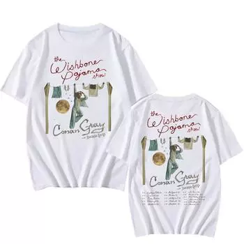 Conan Gray Футболка для тура The Wishbone Pajama Show 2025 с принтом нового альбома, хлопковая, летняя, мужская, женская, уличная одежда XS белый