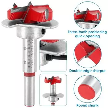 Concealed Hinge Drilling Jig with 35mm Bit Drill Woodworking Boring Bits Drilling for Cabinet Hinges Door Window Hinge Hole Saw