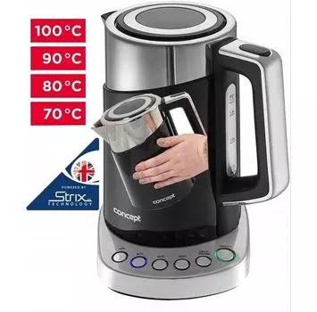 CONCEPT Электрический чайник RK3171 с двойными стенками черный