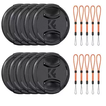 Concept Lens Cap 77mm 20 Piece Set 10 Lens Caps 10 Lost Prevention Straps Lens Protect Cap Inner Type One Touch K&F [In-house Developed] +