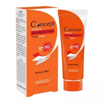 Concept Physical Солнцезащитный крем SPF 50 PA+++, Physical 100%, дерматологически протестировано, без отдушек, 30 г. - Тайский уход за кожей 30 g.
