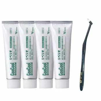 Concours Reperio 80g x 4 bottles Glossy white toothbrush x 1 MS Periodontal disease prevention Dental clinic products + one-tuft (slightly soft)