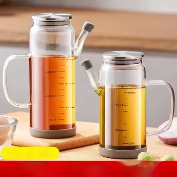 Condiment Bottle Glass Oil Pot Kitchen Supplies Barbecue Glass Condiment Bottle Vinegar Soy Sauce Kitchen Cooking