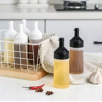 Condiment Plastic Squeeze Bottle For Oil Cruet Ketchup Mustard Mayo Dispenser Salad Sauces Olive Oil Bottles Kitchen Accessories
