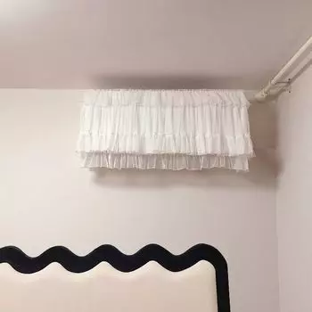 Conditioning Dust Cover Anti-Direct Blowing Air Conditioner Cover 1.5P Fabric Bedroom Air Conditioner Cover for Startup Light French Yarn Embroidery Shufulei-No Boot 1p (length suitable for 76-80cm)